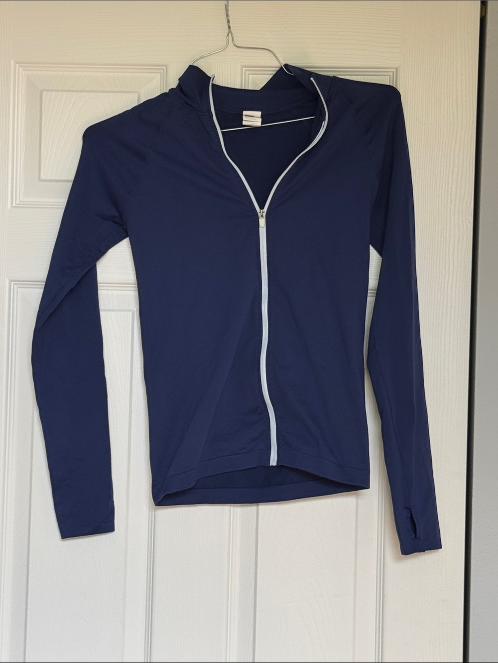 Fabletics Navy Zip-Front Long Sleeve Active Jacket